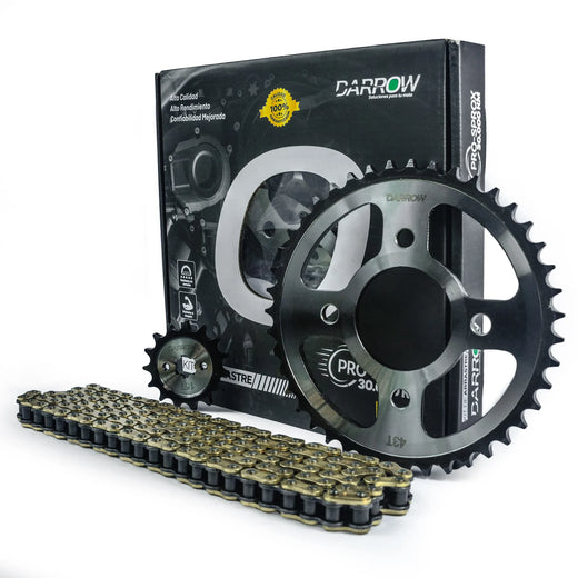 KIT ARRASTRE 15X43(4H) 428H PULSAR135 CADENA DORADA - Imagen 1