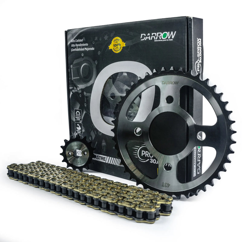 KIT ARRASTRE 15X43(4H) 428H PULSAR135 CADENA DORADA - Imagen 1