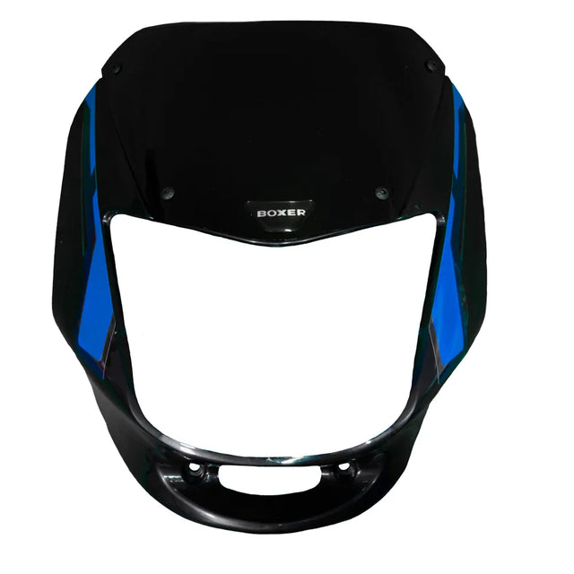 CARENAJE BOXER CON VISOR/CALCOMANIAS/EMBLEMA NEGRO/AZUL - Imagen 1