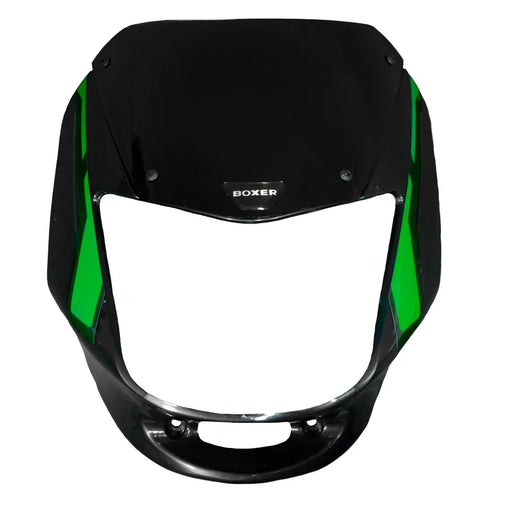 CARENAJE BOXER CON VISOR/CALCOMANIAS/EMBLEMA NEGRO/VERDE - Imagen 1
