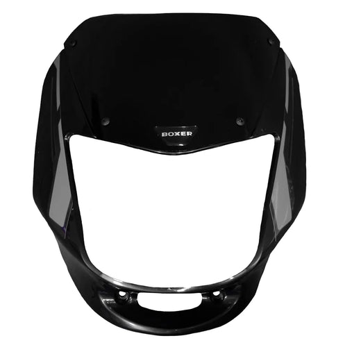 CARENAJE BOXER CON VISOR/CALCOMANIAS/EMBLEMA NEGRO/GRIS - Imagen 1