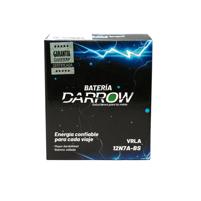 BATERIA 12N7A-BS 180S/ELITE 125/CB190/XR190/XRE190/CBR250/CBX250 TW1STER/XR250 TORNADO/XR250/XRE300/KLX150/KDX250S/DR-150/XTZ250/FZ25/XMAX/YZF R3/MT03 - Imagen 2