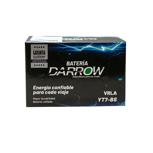 BATERIA YT7-BS AK180 3W/TNT150/JL125/ZX250 NINJA/AGILITY 125/AGILITY 150/AGILITY C1TY 150/XY200 ENDURO/BLACK - Imagen 1